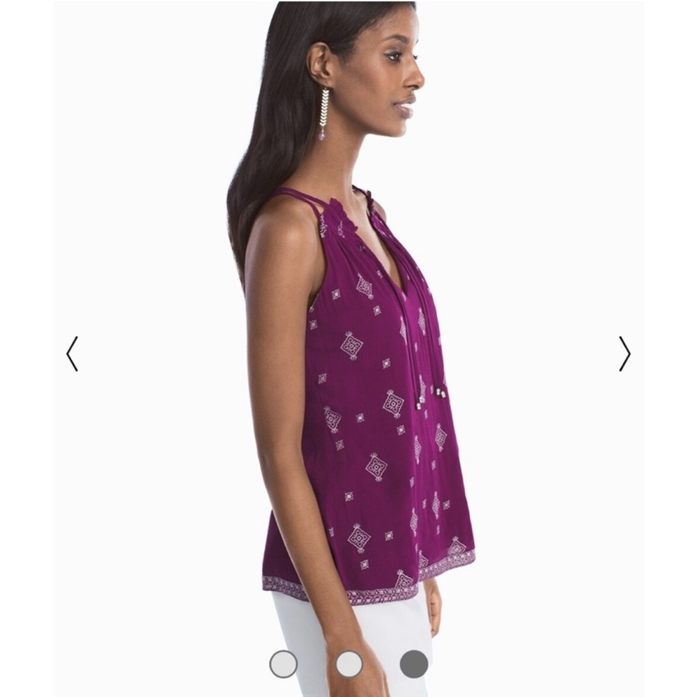 White House Black Market Red and Purple Relaxed Camisole - Picture 2 of 14